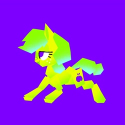 Size: 2048x2048 | Tagged: safe, artist:pastacrylic, applejack, earth pony, pony, g4, alternate color palette, angular, blue background, high res, simple background, solo