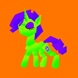 Size: 2048x2048 | Tagged: safe, artist:pastacrylic, rarity, pony, unicorn, g4, alternate color palette, angular, high res, orange background, simple background, solo