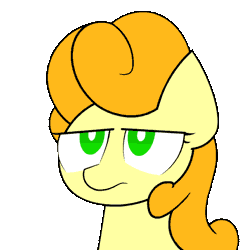 Size: 480x480 | Tagged: safe, artist:greenhoof, carrot top, golden harvest, earth pony, pony, g4, animated, blinking, female, gif, lidded eyes, mare, reaction image, simple background, solo, transparent background, unamused, vector, white pupils