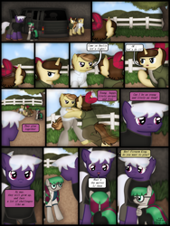 Size: 1750x2333 | Tagged: safe, artist:99999999000, oc, oc only, oc:firearm king, oc:li anna, oc:mar baolin, oc:zhang cathy, earth pony, pegasus, pony, unicorn, comic:journey, car, clothes, comic, earth pony oc, female, horn, male, pegasus oc, unicorn oc, van