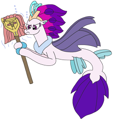 Size: 2200x2386 | Tagged: safe, artist:supahdonarudo, queen novo, seapony (g4), series:novoember, g4, my little pony: the movie, bubble, fluttermop, high res, holding, mop, simple background, transparent background, underwater, water