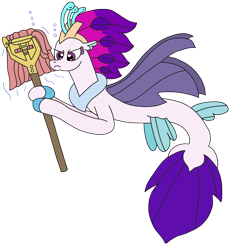 Size: 2200x2386 | Tagged: safe, artist:supahdonarudo, queen novo, seapony (g4), series:novoember, g4, my little pony: the movie, bubble, female, fluttermop, high res, holding, mop, simple background, transparent background, underwater, water