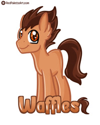 Size: 797x1002 | Tagged: safe, artist:redpalette, oc, oc only, oc:waffles, dracony, dragon, hybrid, convention badge, cute, male, simple background, smiling, solo, stallion, white background