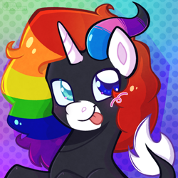 Size: 2600x2600 | Tagged: safe, artist:seasemissary, oc, pony, unicorn, female, high res, mare, solo, tongue out