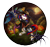 Size: 3120x2936 | Tagged: safe, artist:xsadi, oc, oc only, oc:snowi, butterfly, insect, moth, pony, spider, unicorn, blue mane, candle, candy, clothes, costume, female, female oc, food, grass, green light, halloween, halloween costume, hat, high res, holiday, horn, mare, moon, multicolored mane, night, pet, pets, pony oc, pumpkin, red eyes, red mane, sweets, unicorn oc, white pony, witch hat