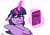 Size: 2048x1423 | Tagged: safe, artist:lrusu, twilight sparkle, alicorn, pony, g4, disgusted, ebook, heresy, kindle, levitation, magic, simple background, solo, telekinesis, twilight sparkle (alicorn), twilight sparkle is not amused, unamused, white background