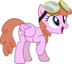 Size: 3500x3081 | Tagged: safe, artist:starryshineviolet, jetstream, pegasus, pony, g4, hurricane fluttershy, aviator goggles, background pony, female, goggles, high res, mare, open mouth, simple background, solo, transparent background, vector