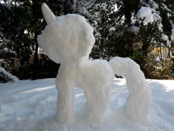 Size: 4096x3072 | Tagged: safe, artist:makenshi179, irl, photo, snow, snow sculpture, snowpony