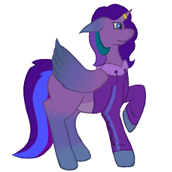 Size: 806x806 | Tagged: safe, artist:lil_vampirecj, oc, oc only, oc:mauve, hybrid, pegasus, pony, unicorn, colored, ears back, jewelry, pegicorn, ring, simple background, smiling, solo, transparent background