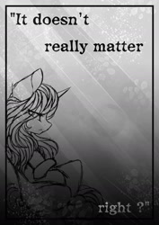 Size: 1000x1414 | Tagged: safe, artist:prettyshinegp, oc, oc only, oc:pretty shine, pony, unicorn, female, grayscale, horn, mare, monochrome, sitting, solo, talking, unicorn oc