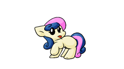 Size: 600x335 | Tagged: safe, artist:zutcha, bon bon, sweetie drops, earth pony, pony, g4, chibi, female, simple background, solo, tongue out, white background