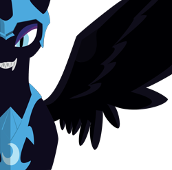 Size: 1938x1918 | Tagged: safe, artist:copycatastrophe, artist:mkovic, nightmare moon, alicorn, pony, g4, fangs, simple background, slit pupils, solo, transparent background, vector