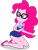 Size: 2379x3119 | Tagged: safe, artist:dustinwatsongkx, pinkie pie, human, equestria girls, g4, accessory swap, bare shoulders, clothes, clothes swap, female, geode of telekinesis, glasses, high res, magical geodes, one-piece swimsuit, sandals, sci-twi swimsuit, simple background, sleeveless, solo, swimsuit, swimsuit swap, transparent background