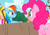 Size: 840x594 | Tagged: safe, screencap, pinkie pie, rainbow dash, earth pony, pegasus, pony, g4, season 7, secrets and pies, cropped, cute, dashabetes, diapinkes, duo, female, looking at each other, looking at someone, mare, smiling