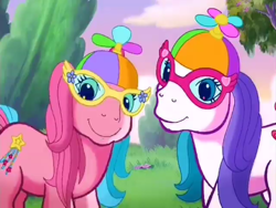 Size: 640x480 | Tagged: safe, screencap, heart bright, star flight, earth pony, pony, a very pony place, g3, two for the sky, duo, female, glasses, hat, mare