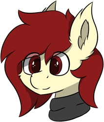 Size: 5002x5862 | Tagged: safe, artist:skylarpalette, oc, oc only, oc:dusk eventide, bat, bat pony, pony, bat pony oc, bust, cheek fluff, clothes, cute, ear fluff, fangs, fluffy, long mane, portrait, scarf, shading, simple background, simple shading, smiling, solo, transparent background