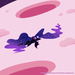 Size: 1200x1200 | Tagged: safe, artist:eve-of-halloween, derpibooru exclusive, nightmare moon, princess luna, alicorn, pony, tumblr:askmotherlyluna, g4, animated, ask, bat wings, butt, chibi, color change, faceplant, gif, hooves, horn, moon, moonbutt, plot, solo, wings
