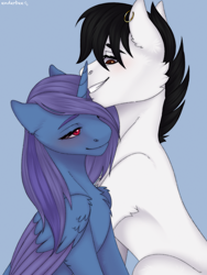 Size: 1620x2160 | Tagged: safe, artist:enderbee, oc, alicorn, earth pony, pony, commission, couple, love, sketch, ych result