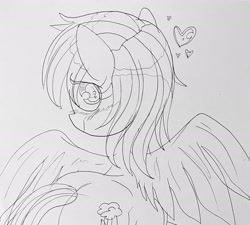 Size: 2366x2134 | Tagged: safe, artist:ponywarlord777, rainbow dash, pegasus, pony, g4, blushing, butt, heart, high res, looking back, monochrome, plot, solo