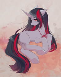 Size: 944x1200 | Tagged: safe, artist:margony, oc, oc only, oc:flydry, pony, unicorn, butt, long mane, plot, solo