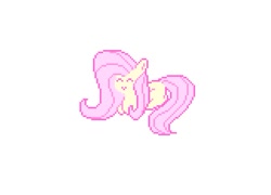 Size: 647x465 | Tagged: safe, artist:__briakitten, fluttershy, pony, g4, eyes closed, happy, pixel art, simple background, smiling, solo, white background
