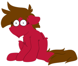 Size: 3000x2531 | Tagged: safe, artist:grandfinaleart, oc, oc only, oc:grand finale, pegasus, pony, brown hair, brown mane, brown tail, digital art, facial hair, folded wings, goatee, high res, male, pegasus oc, red fur, simple background, sitting, solo, stallion, stallion oc, tail, transparent background, wings