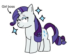 Size: 1024x800 | Tagged: safe, artist:sketchyboi25, rarity, pony, unicorn, g4, eyeshadow, female, girlboss, looking at you, makeup, mare, simple background, smiling, smiling at you, solo, white background