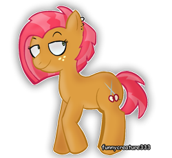 Size: 1089x1001 | Tagged: safe, artist:funnycreature333ng, babs seed, earth pony, pony, g4, female, older, older babs seed, outline, simple background, solo, transparent background, white outline