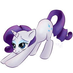 Size: 2800x2800 | Tagged: safe, artist:spicychaidoesart, rarity, pony, unicorn, g4, female, high res, iwtcird, meme, simple background, solo, stretching, transparent background