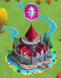 Size: 572x734 | Tagged: safe, gameloft, g4, my little pony: magic princess, castle, the anonymous campsite, tree