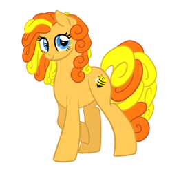 Size: 1552x1573 | Tagged: safe, artist:catlover1672, bumblesweet, bee, earth pony, insect, pony, g4, female, mare, simple background, smiling, white background