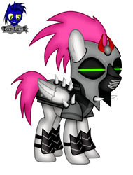 Size: 3008x3966 | Tagged: safe, artist:damlanil, oc, oc:storm cloud, pegasus, pony, armor, commission, female, helmet, high res, mare, mind control, show accurate, simple background, solo, sombra soldier, transparent background, vector, wings