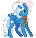 Size: 75x80 | Tagged: safe, artist:randomartistiguess, oc, oc:fleurbelle, alicorn, pony, adorabelle, alicorn oc, animated, bow, clothes, cute, female, gif, hair bow, horn, mare, ocbetes, pixel art, scarf, simple background, transparent background, wings, yellow eyes