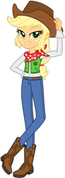 Size: 733x2000 | Tagged: safe, artist:emeraldblast63, applejack, human, equestria girls, g4, boots, clothes, cowboy boots, cowboy hat, cowgirl, denim, hat, jeans, pants, shoes, simple background, solo, stetson, transparent background