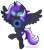 Size: 880x1000 | Tagged: safe, artist:jennieoo, oc, oc:aliss, oc:nightmare aliss, alicorn, pony, evil smile, grin, looking at you, patreon, patreon reward, show accurate, simple background, smiling, solo, spread wings, transparent background, vector, wings