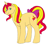 Size: 1405x1283 | Tagged: safe, artist:catlover1672, sunset shimmer, pony, unicorn, g1, g4, bow, female, g4 to g1, generation leap, horn, mare, simple background, smiling, solo, sun, tail, tail bow, white background