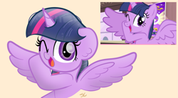 Size: 1469x809 | Tagged: safe, artist:sugarcloud12, twilight sparkle, alicorn, pony, g4, three's a crowd, cute, scene interpretation, solo, spoiler alert, twiabetes, twilight sparkle (alicorn)