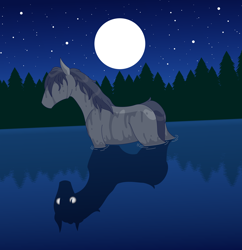 Size: 4664x4816 | Tagged: safe, artist:emc-blingds, oc, oc only, kelpie, full moon, moon, night, outdoors, stars