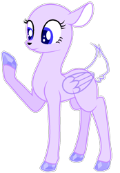 Size: 802x1152 | Tagged: safe, artist:existencecosmos188, oc, oc only, deer, deer pony, pegasus, peryton, pony, bald, base, eyelashes, hoof polish, pegasus oc, simple background, solo, transparent background, wings