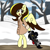 Size: 3000x3000 | Tagged: safe, artist:ladylullabystar, oc, oc:guylian, pegasus, pony, bipedal, clothes, female, high res, mare, plushie, snow, solo, tree, winter