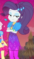 Size: 545x946 | Tagged: safe, screencap, pinkie pie, rarity, human, equestria girls, equestria girls specials, g4, my little pony equestria girls: better together, my little pony equestria girls: sunset's backstage pass, cropped