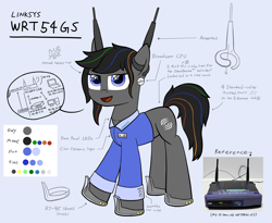 Size: 3239x2652 | Tagged: safe, artist:sheeppony, oc, oc only, earth pony, pony, high res, ponified, router, solo