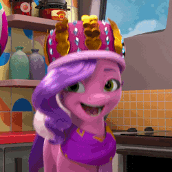 Size: 512x512 | Tagged: safe, screencap, pipp petals, zipp storm, pegasus, pony, g5, my little pony: make your mark, my little pony: make your mark chapter 3, winter wishday, spoiler:g5, spoiler:winter wishday, adorapipp, animated, clothes, cropped, cute, female, gif, hat, mare, marestream, scarf, smiling, solo focus