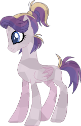 Size: 311x485 | Tagged: safe, artist:westrail642fan, oc, oc only, oc:shooting star (r&f), crystal pony, pegasus, pony, rise and fall, the crystal empire 10th anniversary, base used, colored wings, concave belly, female, mare, parent:oc:david wyne, parent:princess cadance, parents:canon x oc, pegasus oc, ponytail, short tail, simple background, slender, solo, tail, thin, transparent background, two toned wings, wings