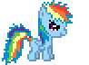 Size: 98x72 | Tagged: artist needed, source needed, safe, rainbow dash, pegasus, pony, g4, angry, animated, desktop ponies, female, filly, filly rainbow dash, flying, foal, gif, pixel art, simple background, solo, sprite, transparent background, younger