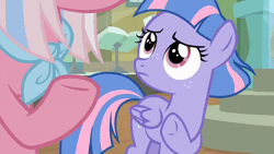 Size: 800x450 | Tagged: safe, screencap, clear sky, wind sprint, pegasus, pony, unicorn, g4, angry, animated, female, filly, foal, freckles, frustrated, gif, glare, mare, mother and child, mother and daughter, solo focus, stomping, talking, unamused, wind sprint is not amused