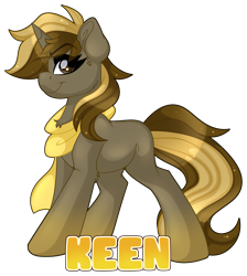 Size: 2389x2663 | Tagged: safe, artist:missbramblemele, oc, oc only, oc:skivvy, pony, unicorn, badge, clothes, con badge, female, high res, mare, scarf, simple background, solo, transparent background