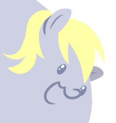 Size: 429x455 | Tagged: safe, artist:paperbagpony, derpy hooves, dot eyes, simple background, smiling, white background