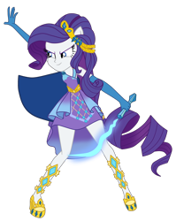 Size: 2300x2884 | Tagged: safe, artist:gmaplay, rarity, human, cheer you on, equestria girls, equestria girls series, g4, spoiler:eqg series (season 2), cape, clothes, female, gloves, high res, jewelry, long gloves, looking sideways, ponied up, shoes, simple background, sleeveless, solo, super ponied up, tiara, transparent background