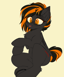 Size: 1000x1200 | Tagged: safe, artist:thieftea, oc, oc:mayday, pegasus, pony, :p, sitting, solo, tongue out, wings